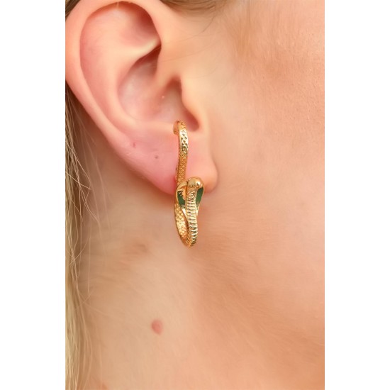 Yılan Tasarım Bayan Küpe - TJ-BKP4810-KS