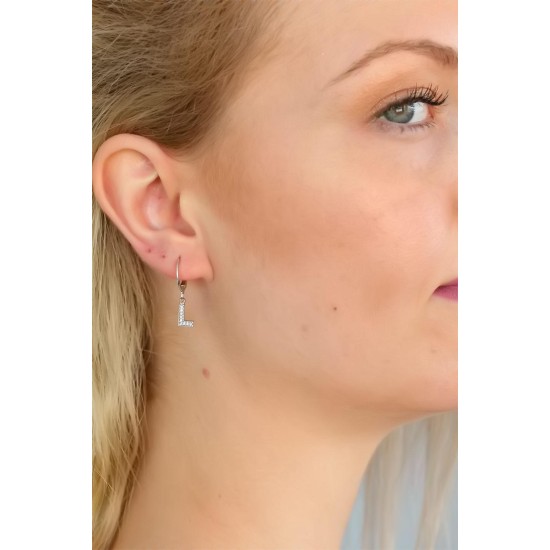 L Harf Bayan Küpe - TJ-BKP4867-KS