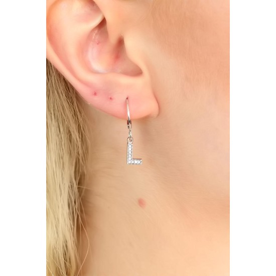 L Harf Bayan Küpe - TJ-BKP4867-KS