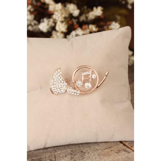 Zirkon Taşlı Saksafon Figürlü Broş - TJ-BRS261