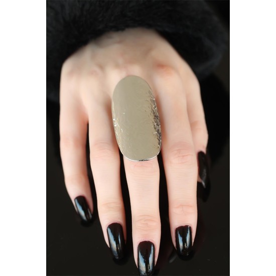 Silver Renk Elips Bayan Ayarlamalı Yüzük - TJ-BYK1255-KS