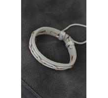 Gri Renk Örgü Deri Erkek Bileklik - TJ-EB1849