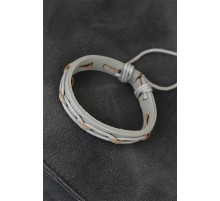 Gri Renk Örgü Deri Erkek Bileklik - TJ-EB1849