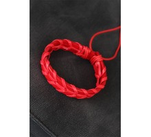 Kırmızı Örgü Deri Erkek Bileklik - TJ-EB1852
