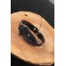 Siyah Deniz Çapalı Çelik Aksesuarlı Kahverengi Deri Erkek Bileklik - TJ-EB2537-KS
