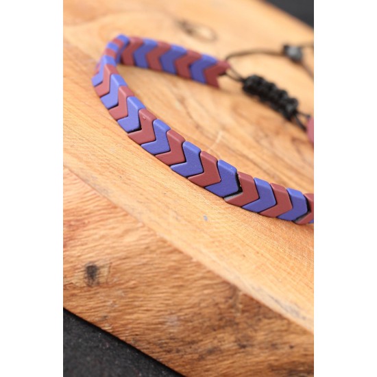 Mor Taşlı Erkek Bileklik - TJ-EB2752-KS