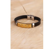 Siyah Silikon Çelik Aksesuar Tasarımlı Detaylı Erkek Bileklik - TJ-EB895