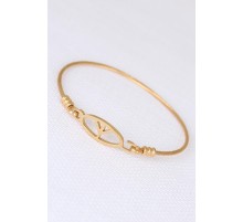 Gold Metal Çelik Figürlü Erkek Kelepçe Bileklik - TJ-EB1891