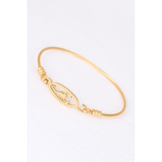 Gold Çelik Akrepli Erkek Kelepçe Bileklik - TJ-EB1902