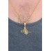 Gold Renk Metal Tuğra Figürlü Erkek Kolye - TJ-ERK340