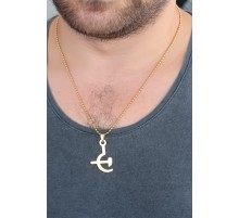 Gold Renk Metal Orak ve Balta Figürlü Erkek Kolye - TJ-ERK345