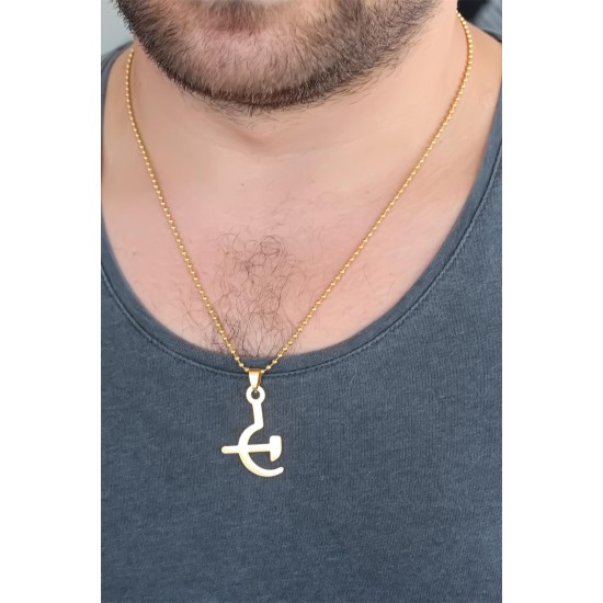 Gold Renk Metal Orak ve Balta Figürlü Erkek Kolye - TJ-ERK345