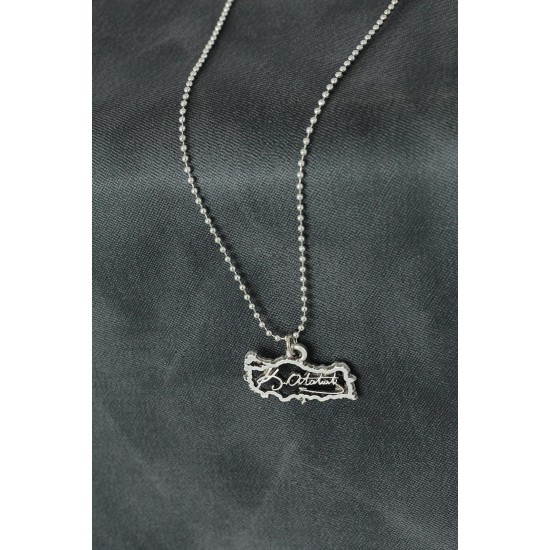 Atatürk İmzalı Metal Erkek Kolye - TJ-ERK921-KS