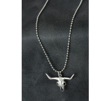 Öküz Kafatası Tasarımlı Metal Erkek Kolye - TJ-ERK931-KS