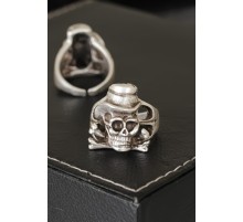 Kuru Kafa Tasarımlı Eskitme Gümüş Renkli Ayarlamalı Model Erkek Yüzük - TJ-EY216