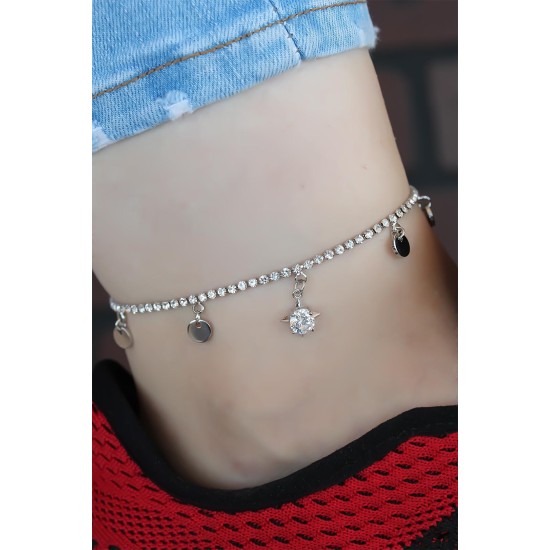 Zirkon Taşlı Silver Renk Kaplama Hal Hal - TJ-HH970-KS