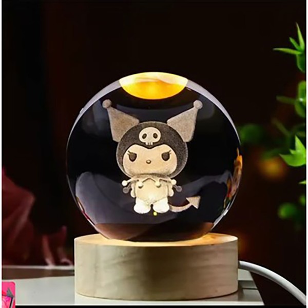 toptan-xml-dropshipping-Kuromi Işıklı Cam Küre Cap 6 Cm Kod 63