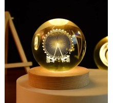 Dönmedolap Işıklı Cam Küre Cap 6 Cm Kod 61