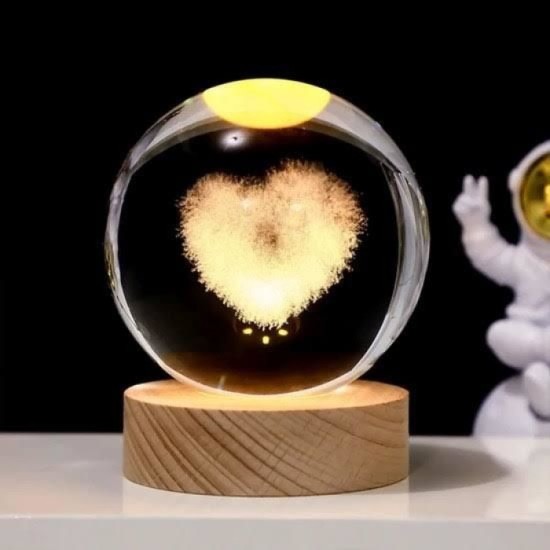 toptan-xml-dropshipping-Kalp Tasarımlı Işıklı Cam Küre Cap 6 Cm Kod 62