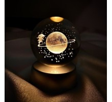 Yürüyen Kız Temalı Satürn Işıklı Cam Küre Cap 6 Cm Kod 57