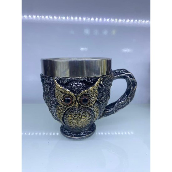 Baykuş Çelik Kupa Bardak Kod 6931