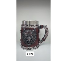 Büyük Boy Kurt Motifli Çelik Kupa Bardak Kod 8410