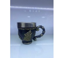 Kurt işlemeli Çelik Kupa Kod 6922