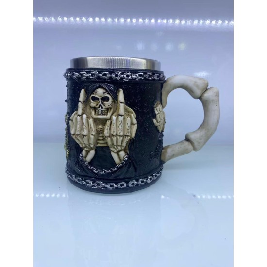 Orta Parmak Motifli çelik kupa bardak Kod 6978