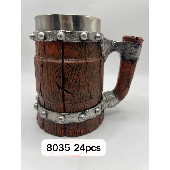 Büyük Boy Çatlak Fıçı Temalı Çelik Kupa Kod 8035