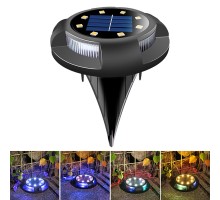 4 lü Solar Panelli Kazıklı Zemin Solar Ledi 8+4 Led RGB
