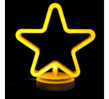 Neon Işıklı Yıldız Masa Gece Lambası Pil ve Usb