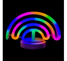 Neon Işıklı Gökkuşağı Masa Gece Lambası Pil ve Usb