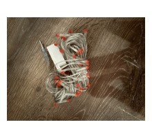 10 M 100 Led Damla Uçlu Kırmızı Işık Şeffaf Kablo MZ-17-5