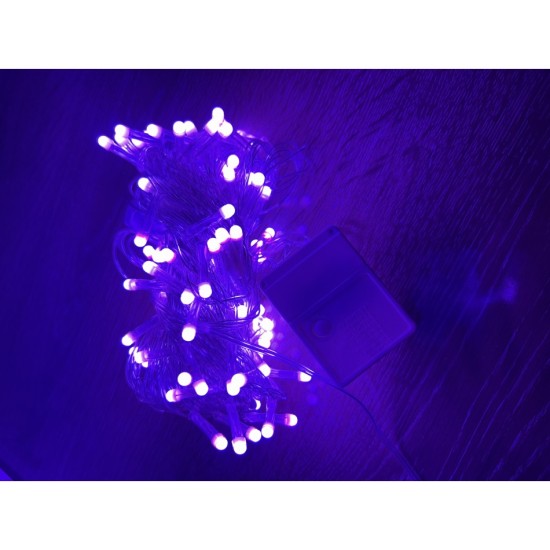 toptan-xml-dropshipping-10 M 100 Led Damla Uçlu Pembe Işık Şeffaf Kablo MZ-17-9