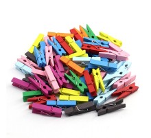 100 Lü Renkli Ahşap Mandal 2.5 Cm 12 Li Paket 1200 Adet