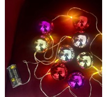 2 Metre 10 Led Pilli 2 Kademeli Parlak Top Led Yılbaşı Ağacı Süsü MZ-3