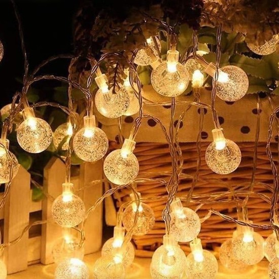 toptan-xml-dropshipping-5M 28 Led Kristal Top Gün Işığı Şeffaf Kablo Fişli Eklemeli MZ-18-14