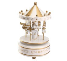 Atlı Karınca Müzik Kutusu Gold-Beyaz Renk MZ-417