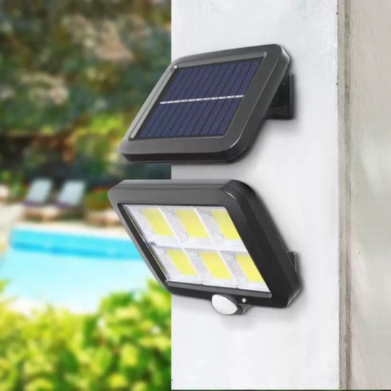 toptan-xml-dropshipping-120 Cob Led Solar Panelli 3 Modlu Duvar Lambası Uzaktan Kumandalı MZ-302K