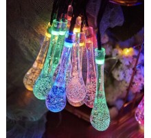 7 M 50 Led Damla 8 Fonksiyonlu Solar Panelli RGB