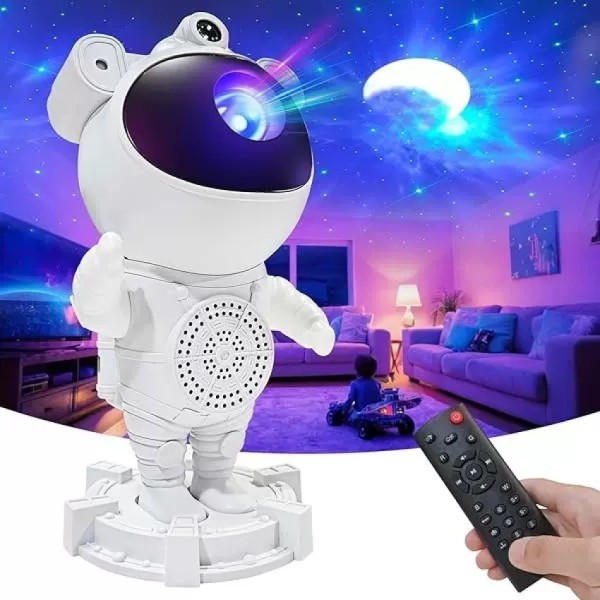 toptan-xml-dropshipping-Astronot Galaksi Projektör Gece Lambası Bluetoothlu Uzaktan Kumandalı Hoparlörlü