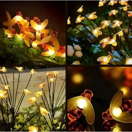 8 LED'li Bal Arısı Solar Bahçe Aydınlatması (2'li Paket) - Doğa Dostu ve Dekoratif Dış Mekan Işığı