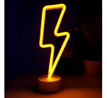 Neon Işıklı Şimşek Lamba USB ve Pilli