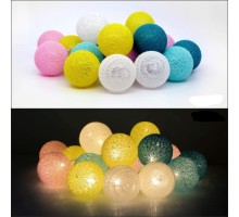 2 M 10 lu Işıklı Renkli Top Dekoratif Süs Pilli