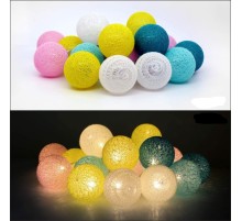2 M 10 lu Işıklı Renkli Top Dekoratif Süs Pilli