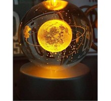 Satürnlü Kız Temalı Plastik Altlık Işıklı Cam Küresi 006-1