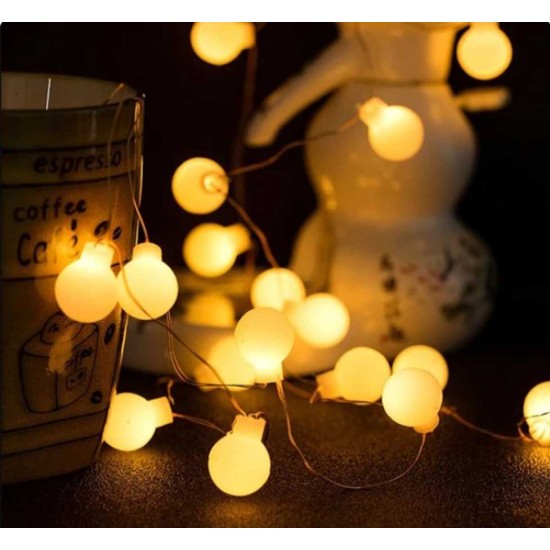 toptan-xml-dropshipping-3 M 20 Led Beyaz Top Gün ışığı Pilli 2 Kademeli