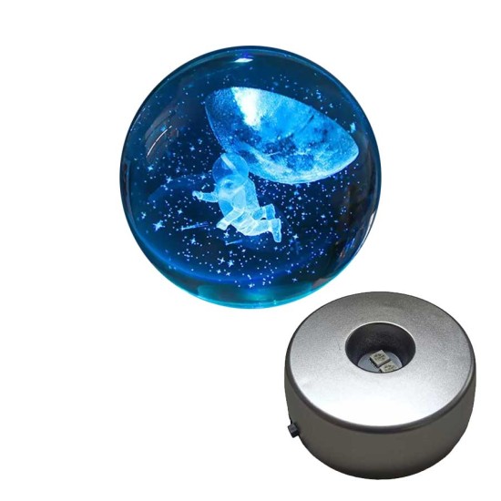 toptan-xml-dropshipping-Uçan Astronot Temalı Plastik Altlık Işıklı Cam Küresi 2023-30