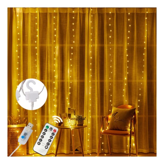 toptan-xml-dropshipping-Tel Perde Led 3*3m 300 Led Gün Işığı