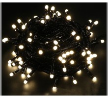 5M Boncuk Lamba Gün Işığı 8 Fonksiyon 100 Led Fişli Uzatma Kablolu Siyah Kablo